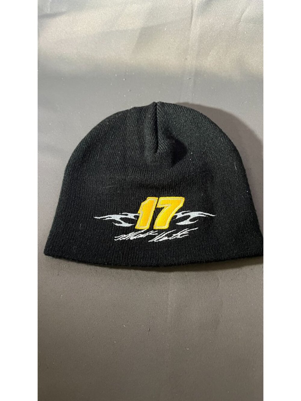 Roush Racing NASCAR Beanie Hat Black Embroidered Yellow 17 Logo